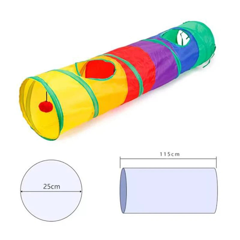 Collapsible Cat Tunnel Toy Interactive Play Tube for Cats and Puppies Indoor Outdoor