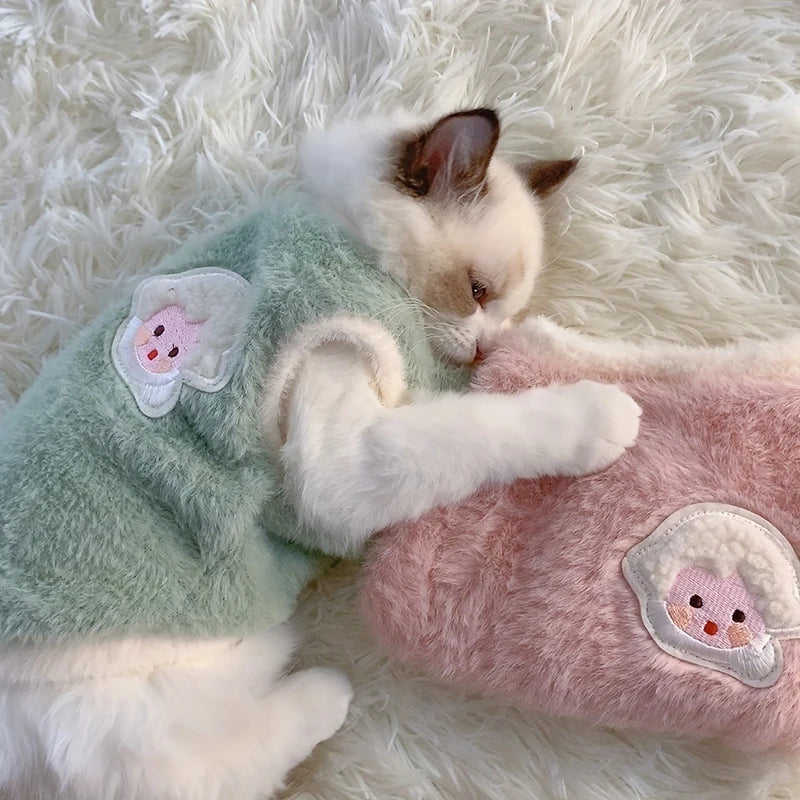 Warm Cat Winter Vest Soft Pet Sweater Comfortable Cold Weather Clothing for Cats