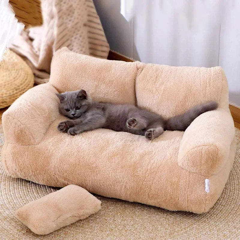 Luxury Plush Pet Sofa Bed for Cats & Dogs | Soft Warm Pet Couch