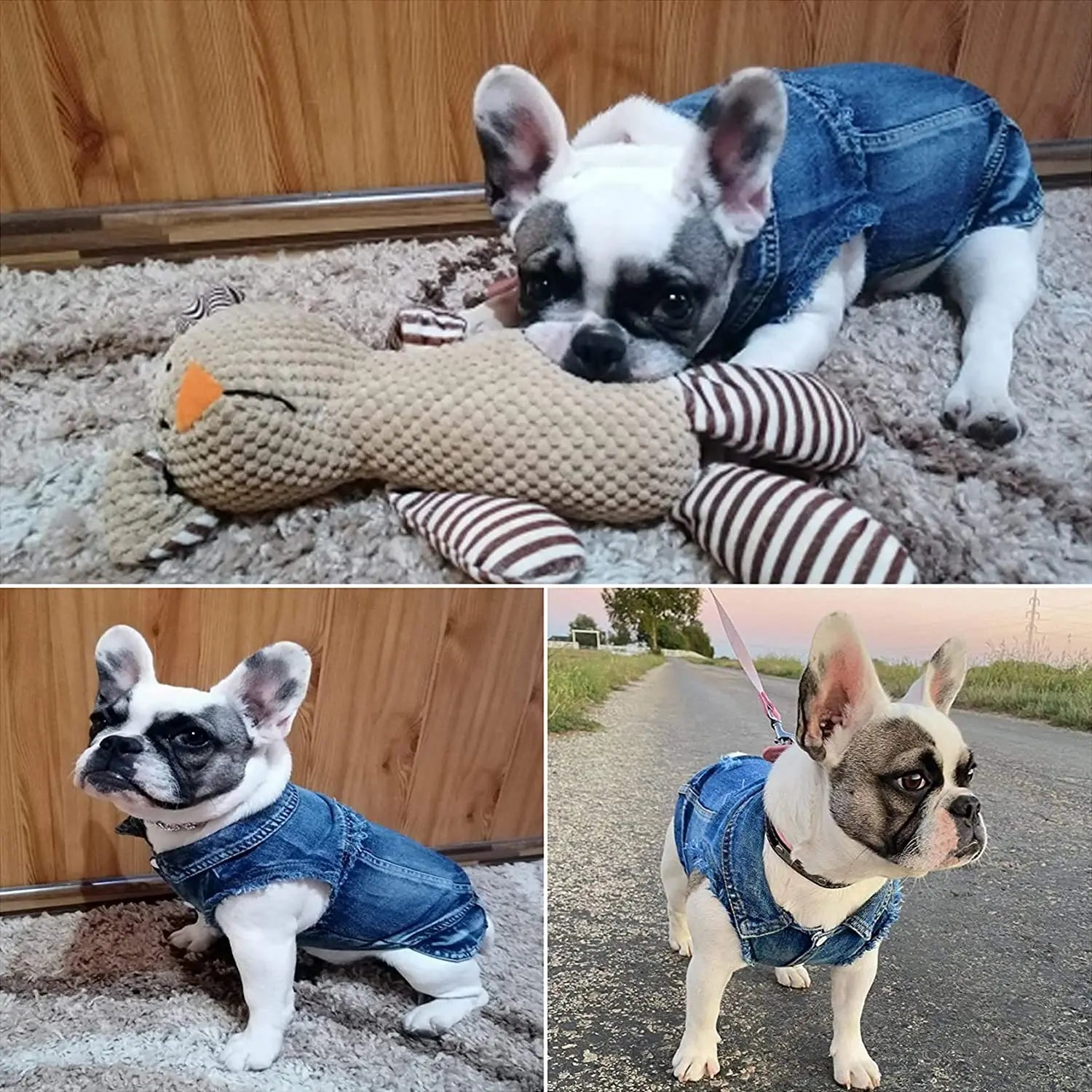 Denim Pet Jacket Stylish Cotton Coat for Cats and Small Dogs Vintage Outfit