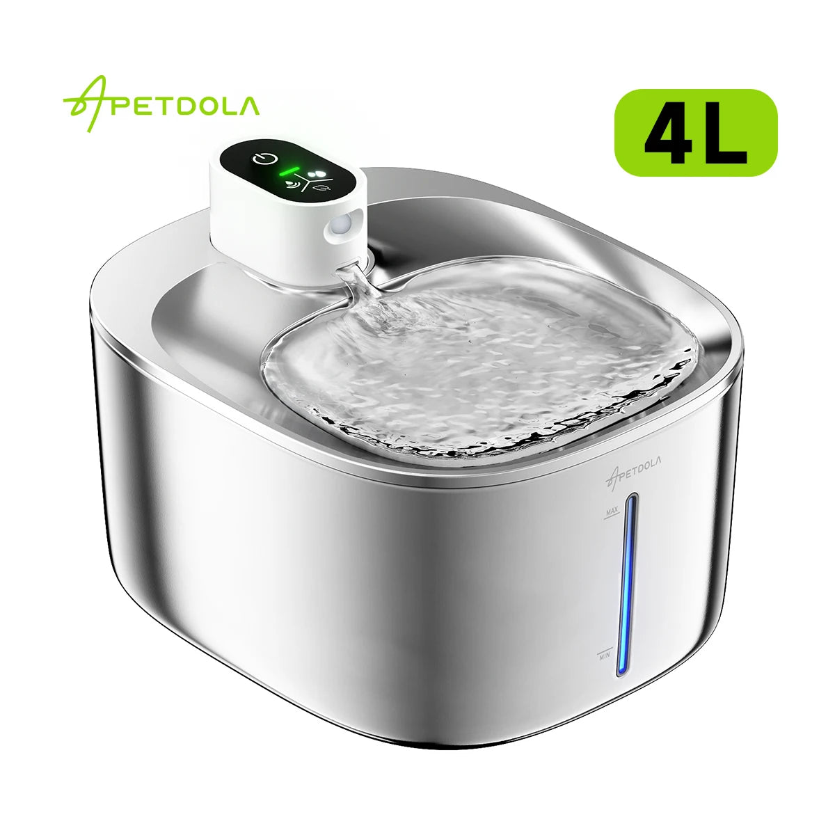 4L Cordless Pet Water Fountain  | Stainless Steel Smart Sensor Cat & Dog Fountain