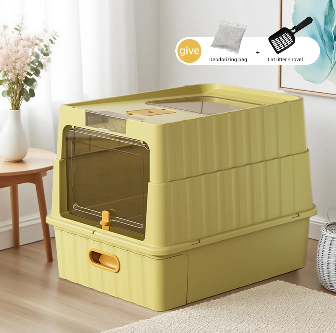 Extra Large Enclosed Cat Litter Box Anti Splash Easy Clean Odor Control Cat Toilet