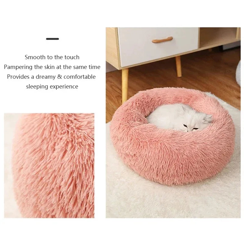 Plush Pet Bed UK | Soft & Warm Round Dog & Cat Bed