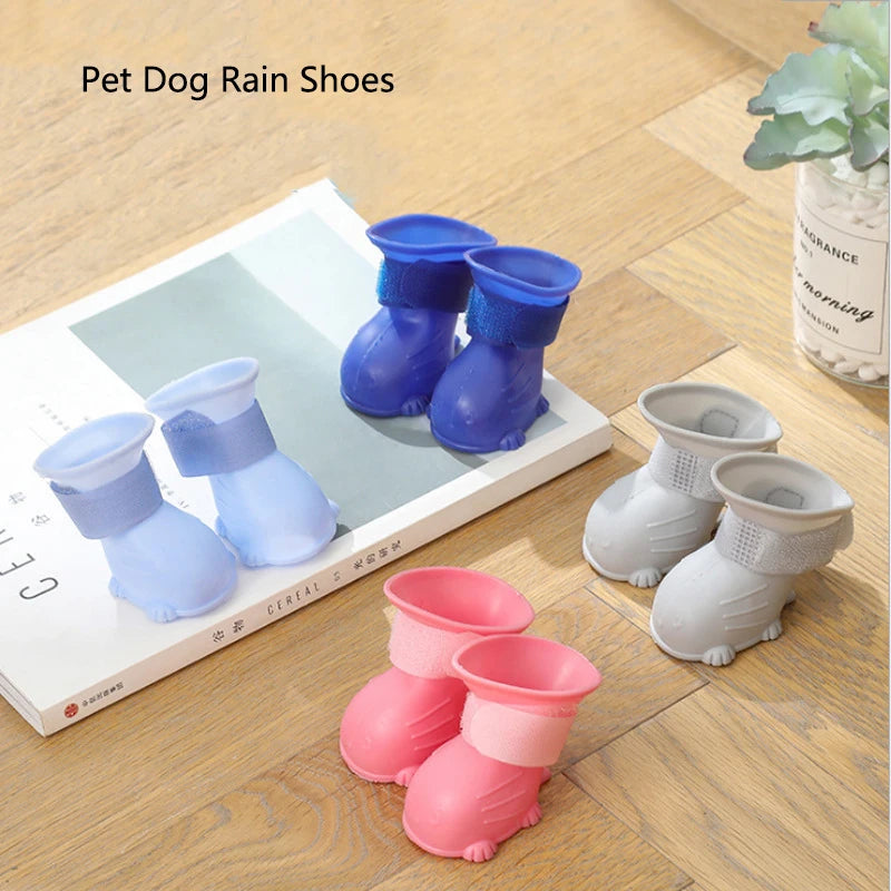 Waterproof Pet Rain Boots Anti-Slip Silicone Shoes for Dogs and Cats