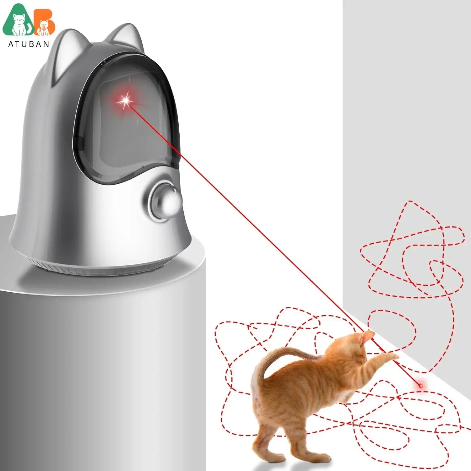 ATUBAN Automatic Laser Cat Toy – Interactive Rechargeable Toy for Indoor Cats