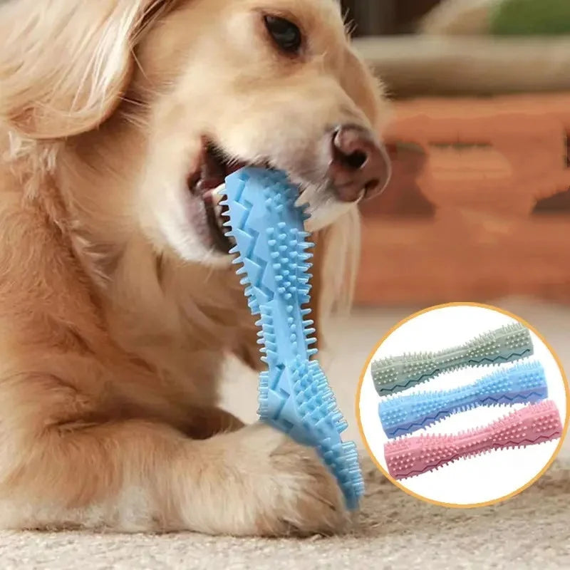 Dog Teething Chew Stick Bite Resistant Treat Dispensing Toy Leak Proof Design