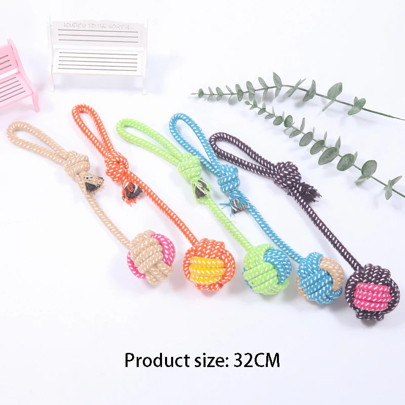 Cotton Rope Dog Chew Toy Interactive Dental Cleaning Toy for Small Medium Large Dogs
