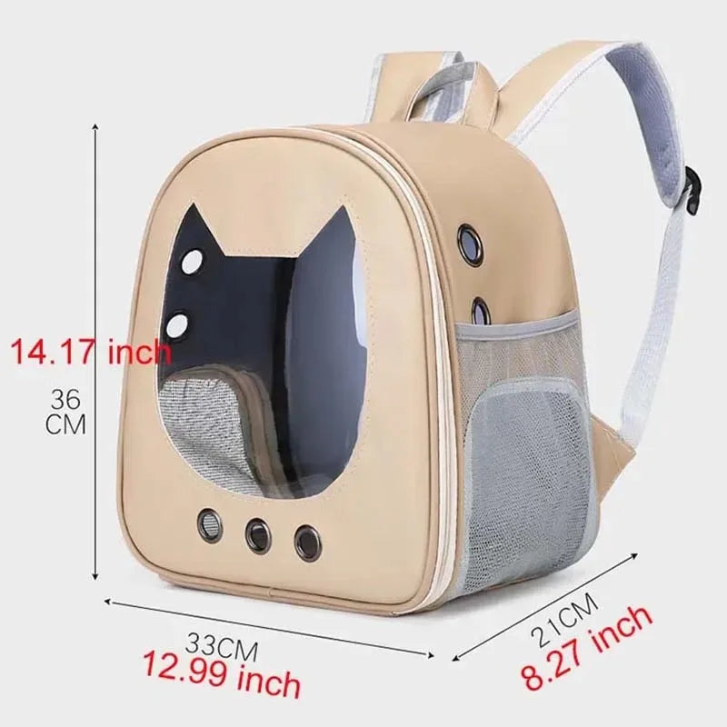 Luxury Pet Backpack  | Stylish Transparent Cat & Small Dog Carrier Bag