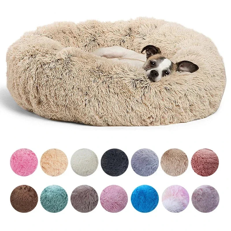 Calming Plush Dog Bed | Ultra Soft Round Washable Pet Bed UK
