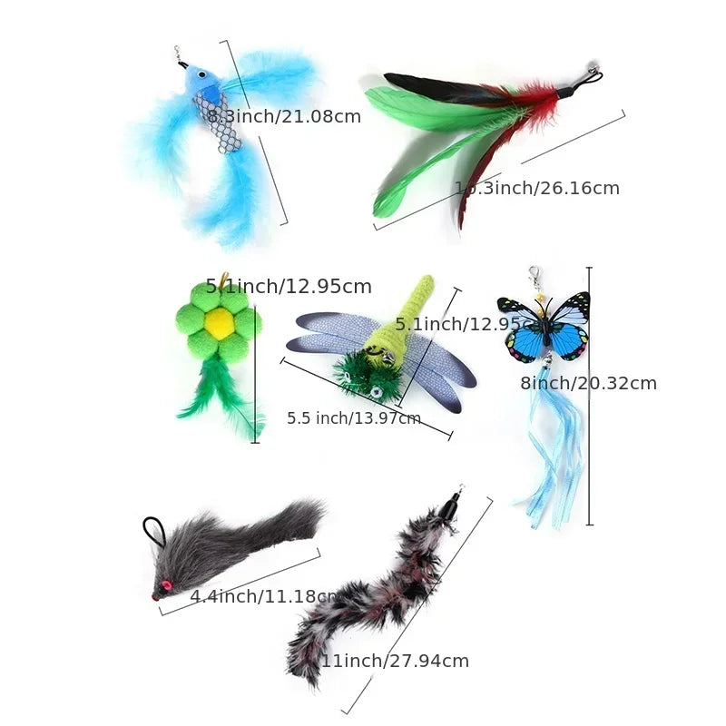Interactive Suction Cup Feather Cat Toy – Bird Teaser Wand for Endless Play