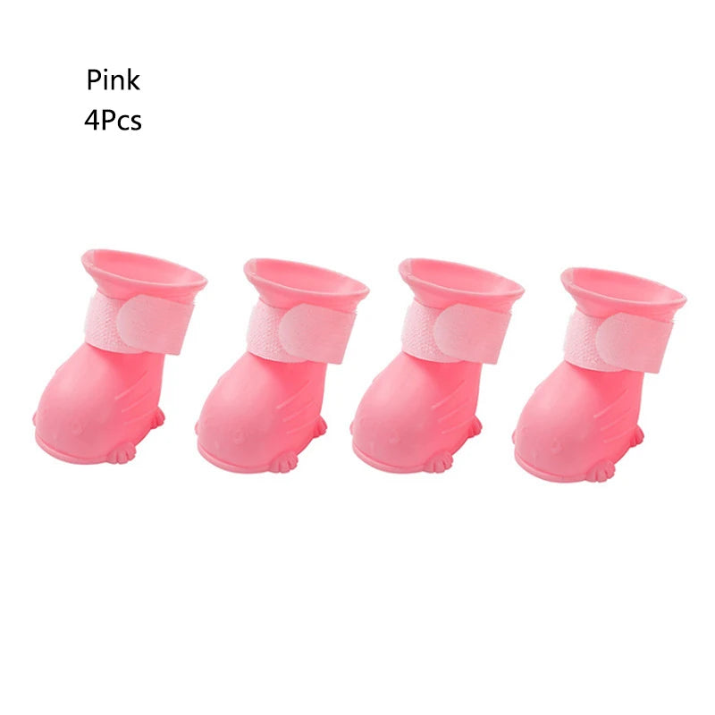 Waterproof Pet Rain Boots Anti-Slip Silicone Shoes for Dogs and Cats