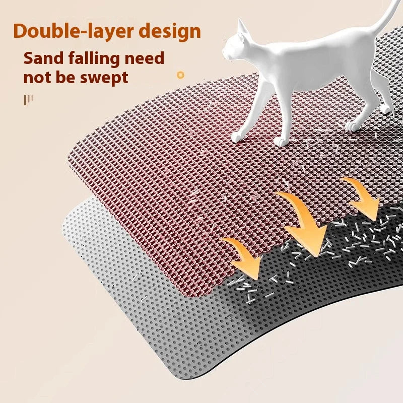 Extra Large Cat Litter Mat Waterproof | Double Layer Anti-Tracking Mat