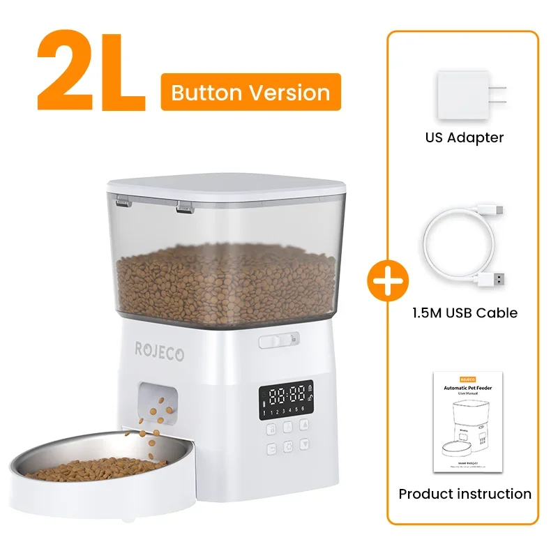 Automatic Cat Feeder with Timer & LCD Display – Portion Control Pet Food Dispenser for Cats