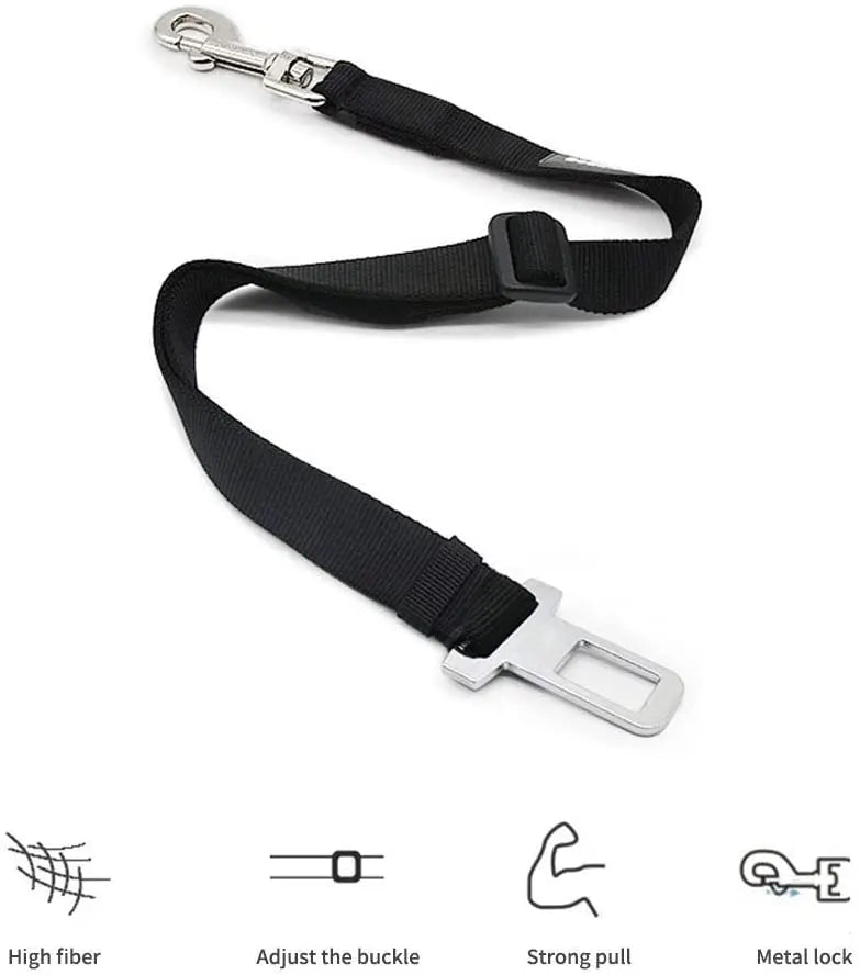 Adjustable Dog Car Seat Belt Safety Lead Clip for Pets Secure Travel Harness