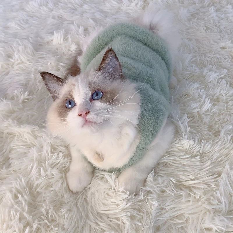 Warm Cat Winter Vest Soft Pet Sweater Comfortable Cold Weather Clothing for Cats