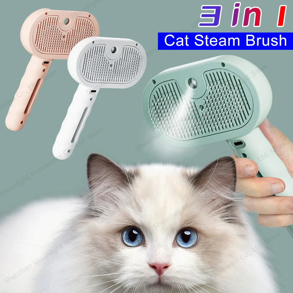 Steam Pet Brush UK | Self-Cleaning Grooming Brush with Spray