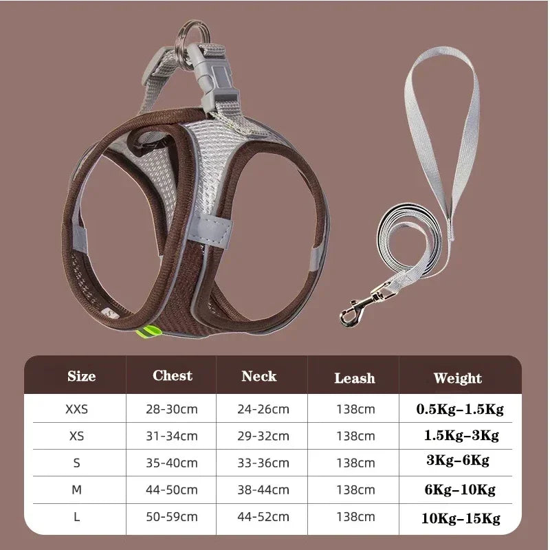 No-Pull Dog & Cat Harness & Lead Set | Adjustable Reflective Vest