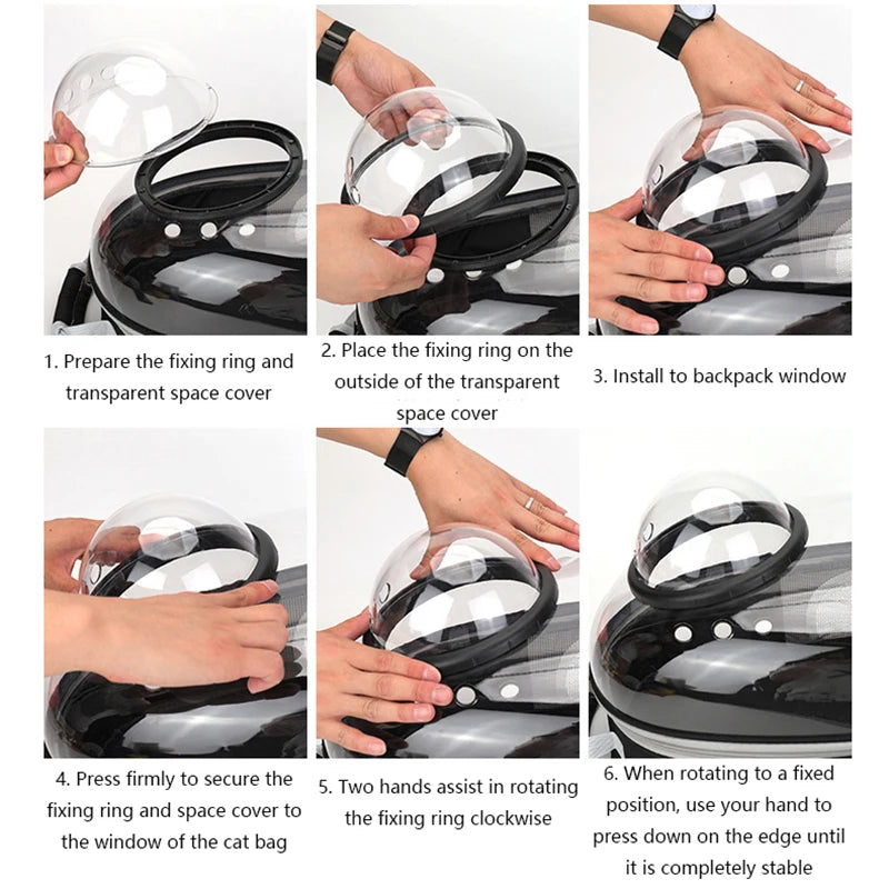 Transparent Pet Backpack,Space Capsule Carrier for Cats & Small Dogs