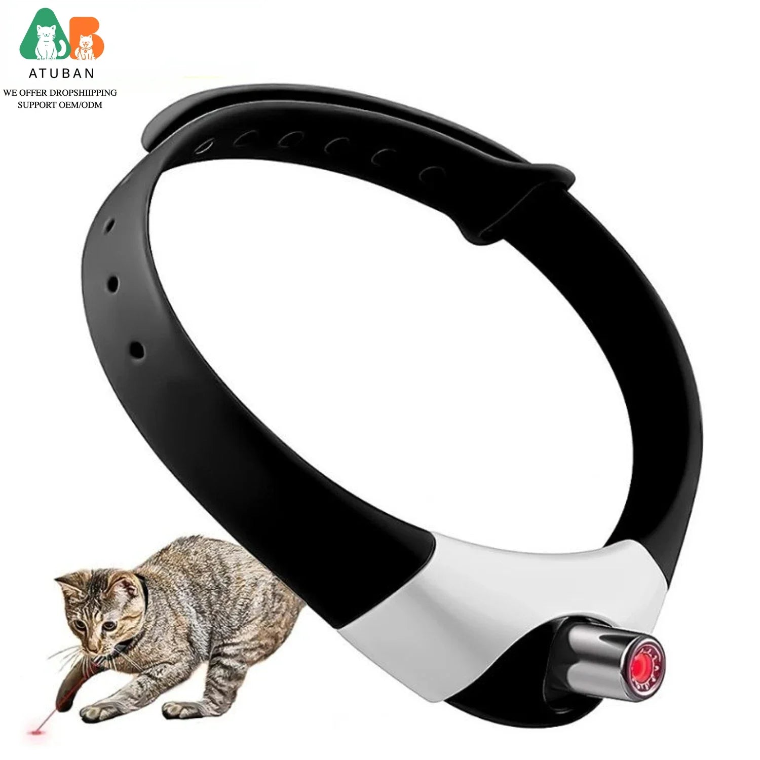 Hands-Free Laser Cat Collar Toy – USB Rechargeable Interactive Laser Collar for Indoor Cats