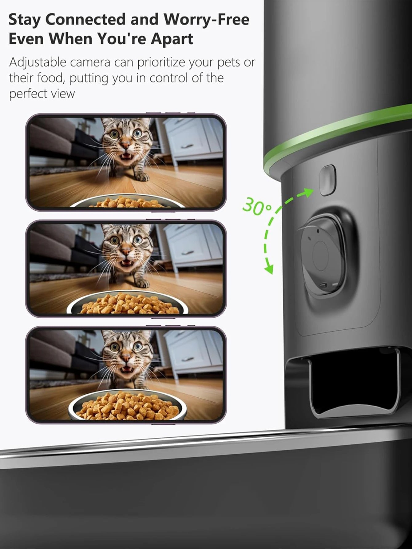 Automatic Cat Feeder with Camera & WiFi App Control – Smart Pet Food Dispenser