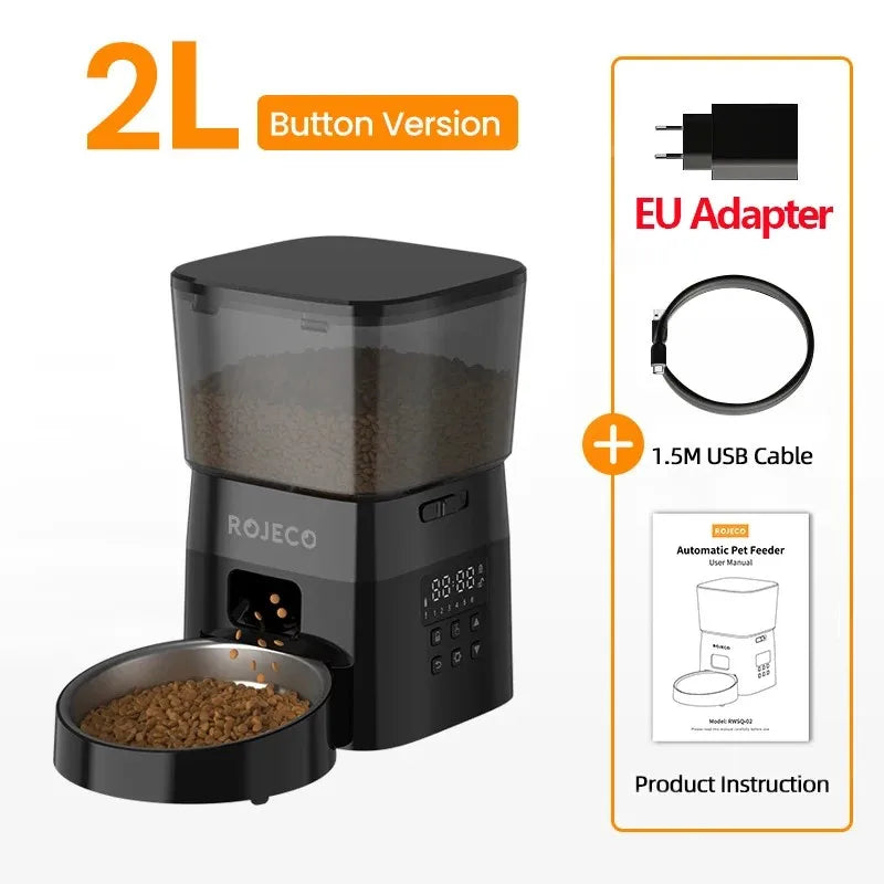 Automatic Cat Feeder with Timer & LCD Display – Portion Control Pet Food Dispenser for Cats