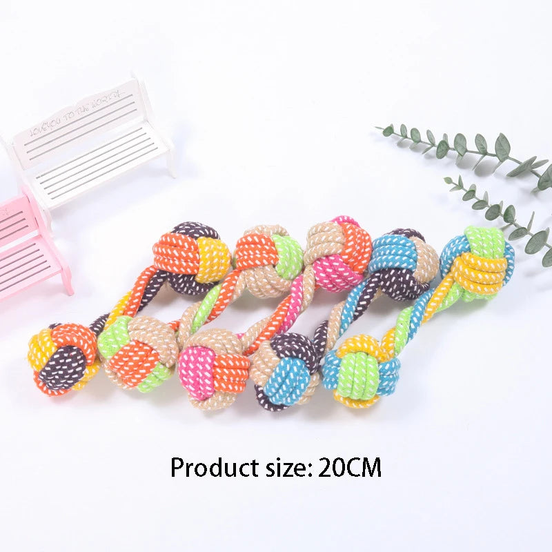 Cotton Rope Dog Chew Toy Interactive Dental Cleaning Toy for Small Medium Large Dogs