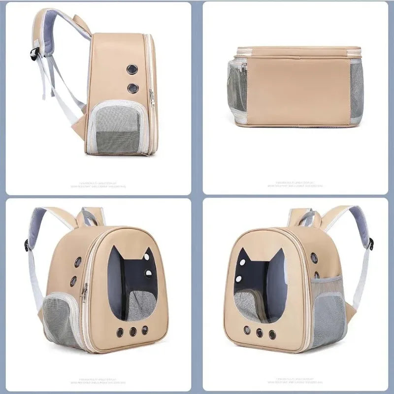 Luxury Pet Backpack  | Stylish Transparent Cat & Small Dog Carrier Bag