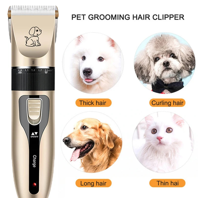 Professional Electric Pet Clipper – Rechargeable Dog & Cat Grooming Trimmer