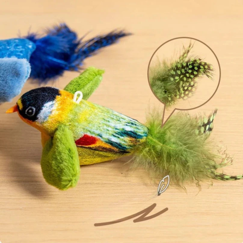Interactive Bird Cat Toy with Sound – Hanging Catnip Teaser for Indoor Cats