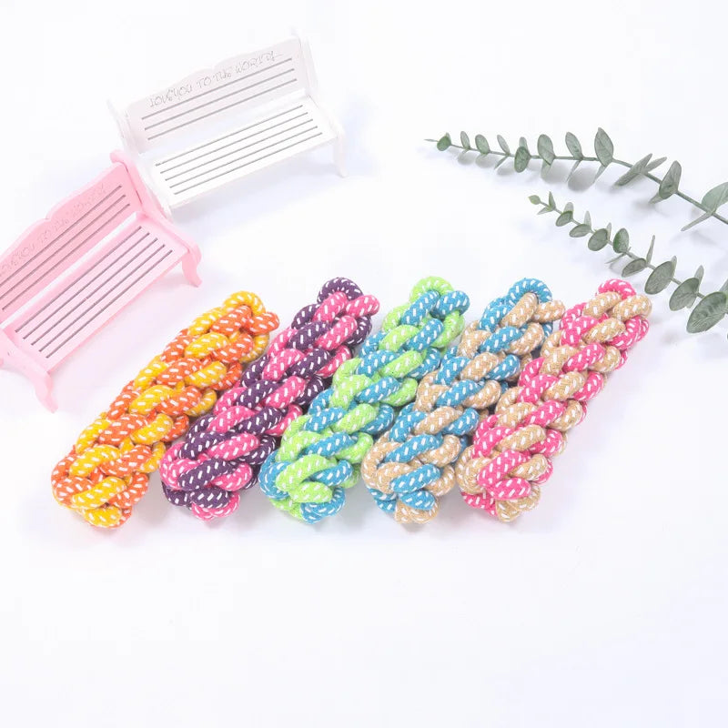Cotton Rope Dog Chew Toy Interactive Dental Cleaning Toy for Small Medium Large Dogs