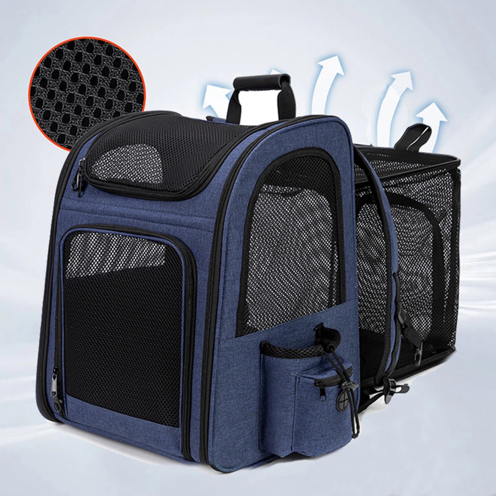 Expandable Pet Carrier Backpack – Breathable Travel Backpack for Cats & Small Dogs