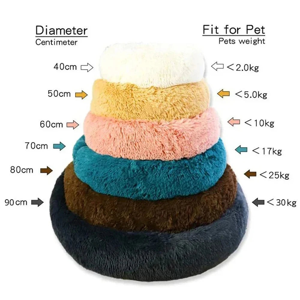 Calming Plush Dog Bed | Ultra Soft Round Washable Pet Bed UK