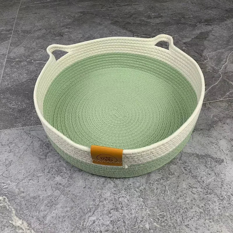 Breathable Cat Bed ,Handmade Woven Cooling Cat Nest for Summer