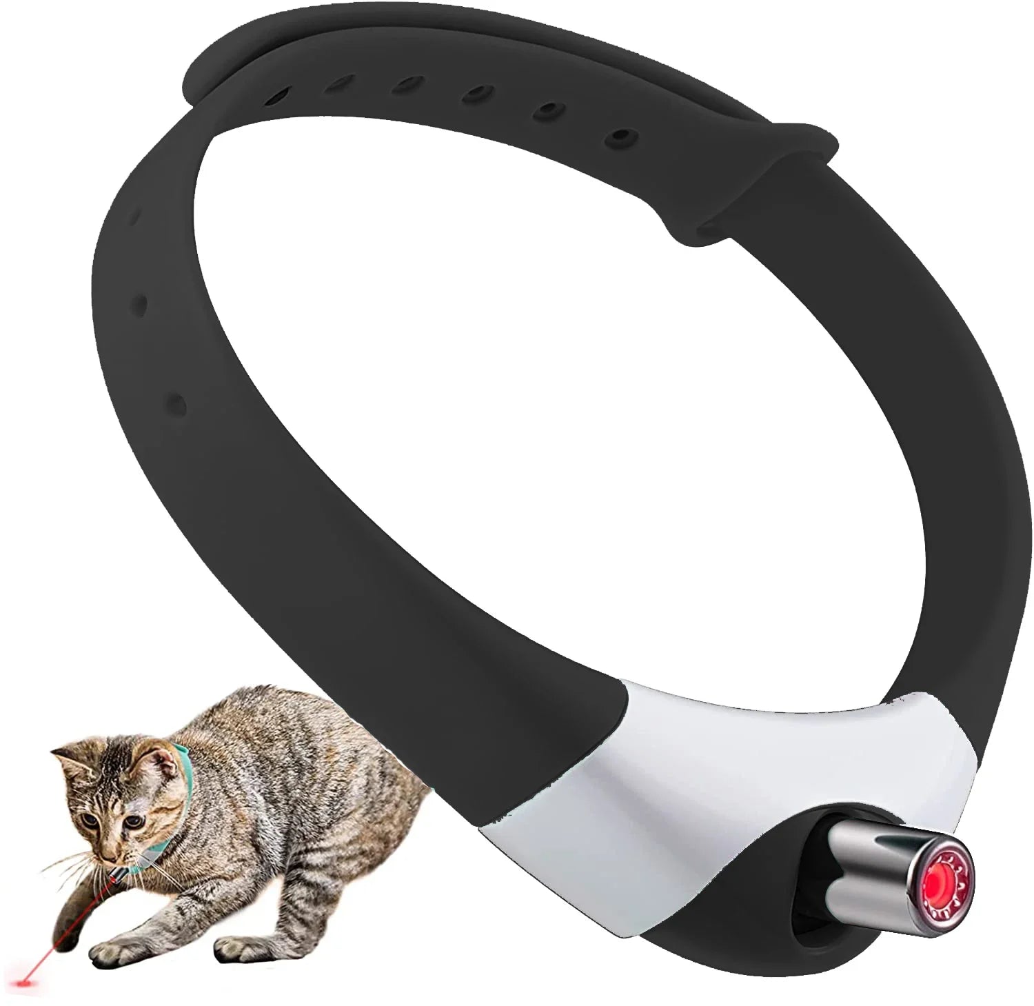 Hands-Free Laser Cat Collar Toy – USB Rechargeable Interactive Laser Collar for Indoor Cats