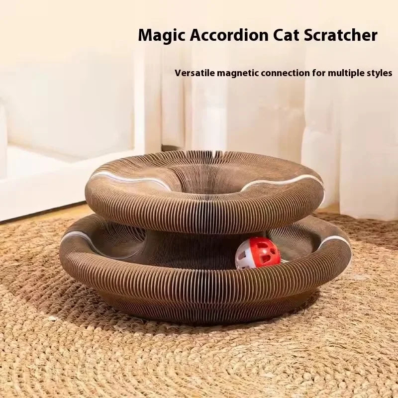 Cat Scratching Board with Ball Interactive Corrugated Scratch Toy for Cats
