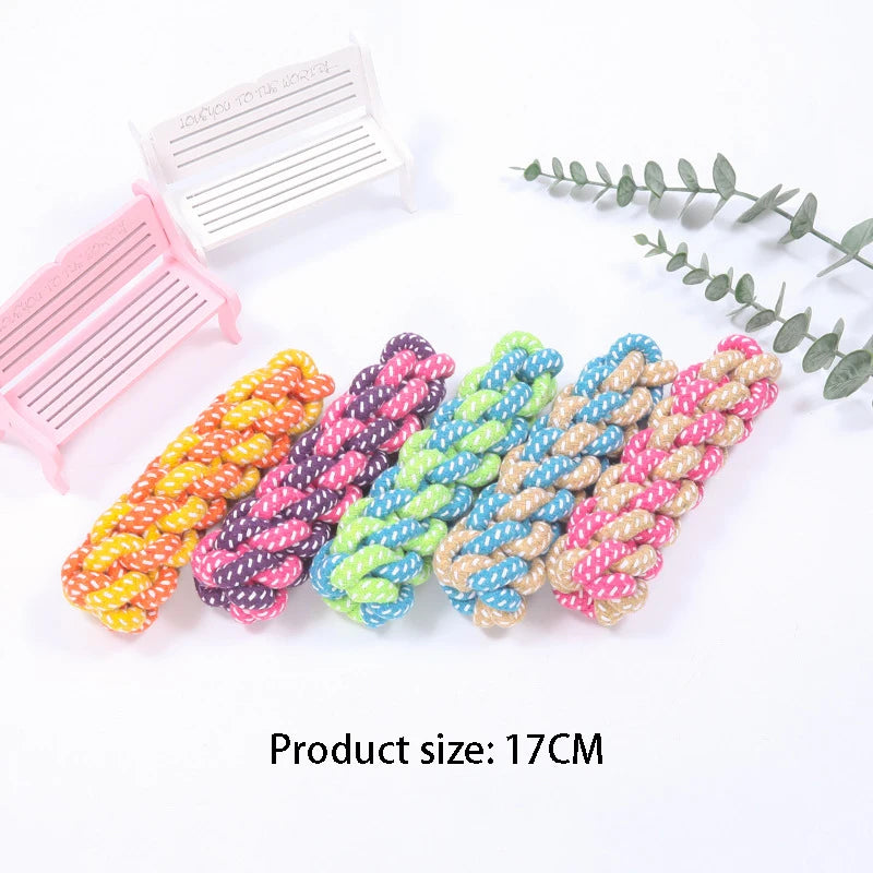 Cotton Rope Dog Chew Toy Interactive Dental Cleaning Toy for Small Medium Large Dogs