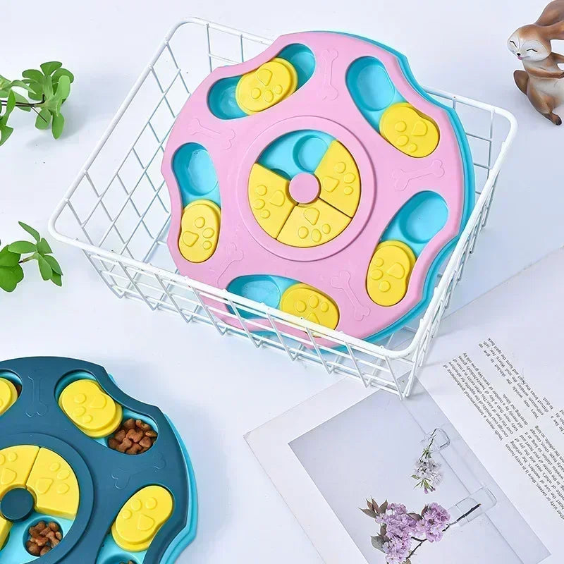Dog Puzzle Slow Feeder Bowl Interactive | Anti-Gulping IQ Training Toy