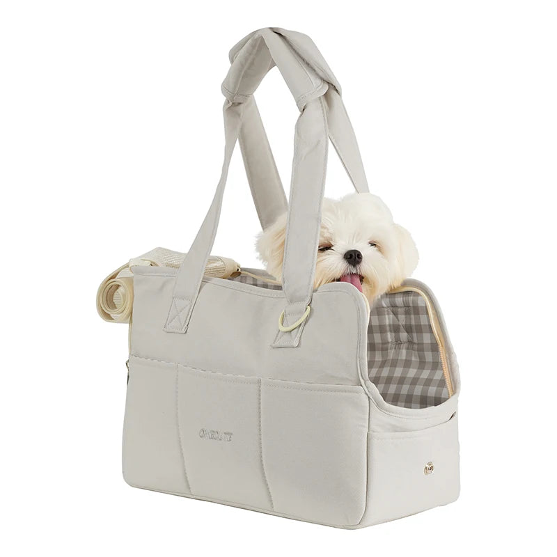Dog Carrier Sling Bag – Soft Cotton Hands-Free Pet Travel Shoulder Bag