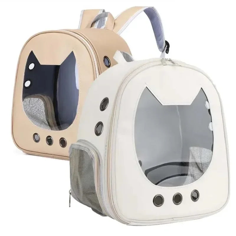 Luxury Pet Backpack  | Stylish Transparent Cat & Small Dog Carrier Bag