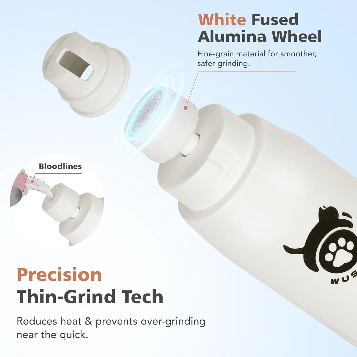 Dog Nail Grinder with LED Light | Quiet USB Rechargeable Pet Trimmer