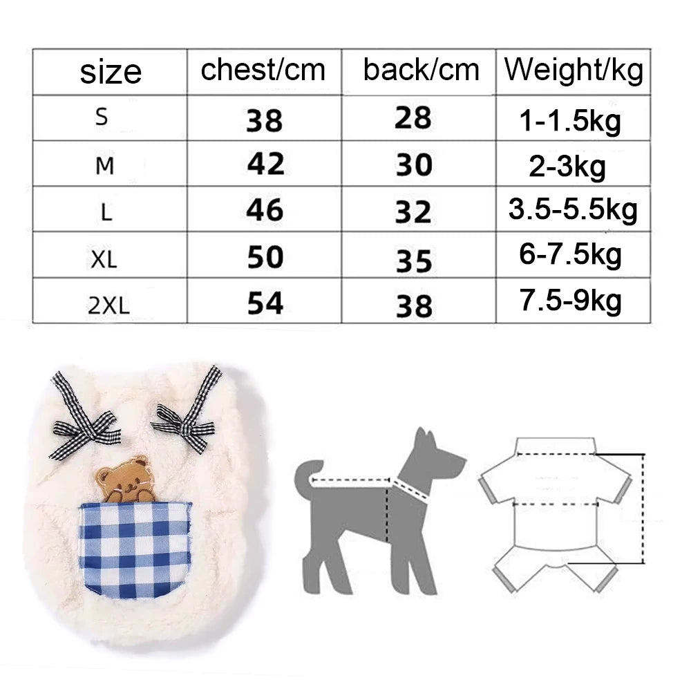Cozy Plush Pet Vest Warm Fleece Sleeveless Coat for Small Dogs and Cats Winter Outfit