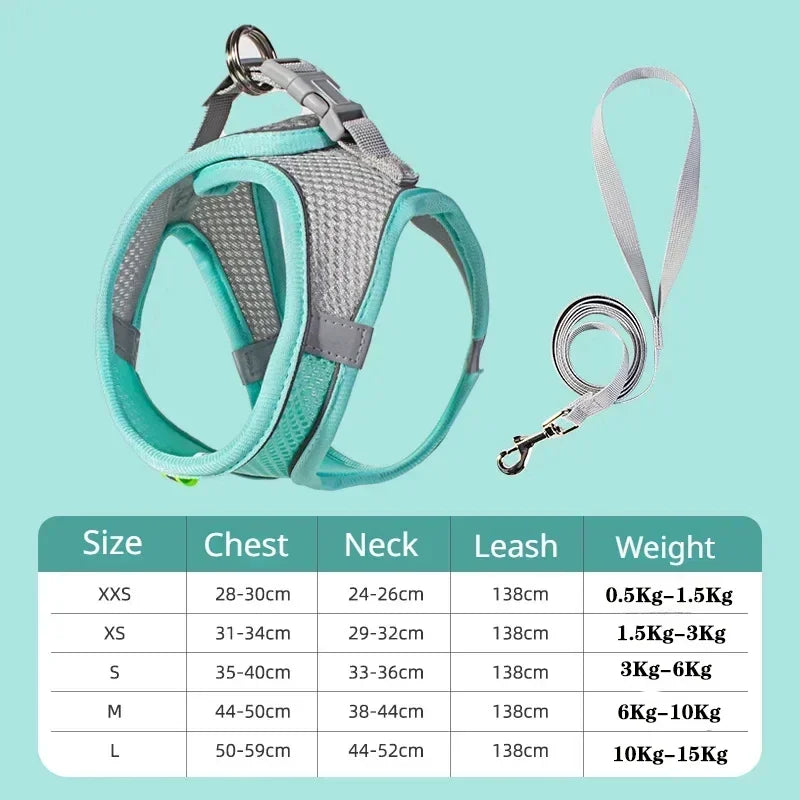 No-Pull Dog & Cat Harness & Lead Set | Adjustable Reflective Vest