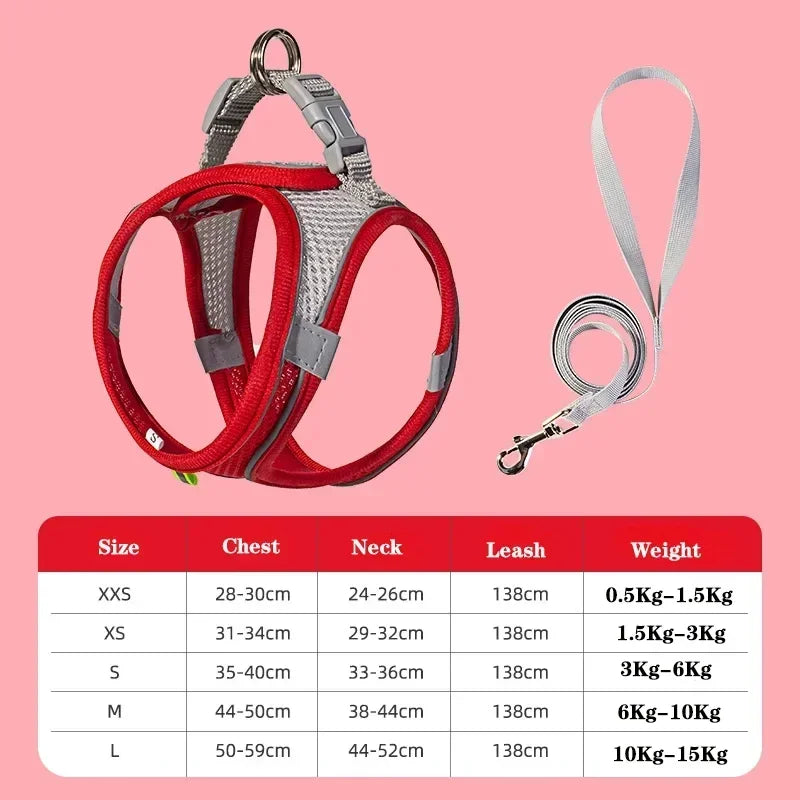 No-Pull Dog & Cat Harness & Lead Set | Adjustable Reflective Vest