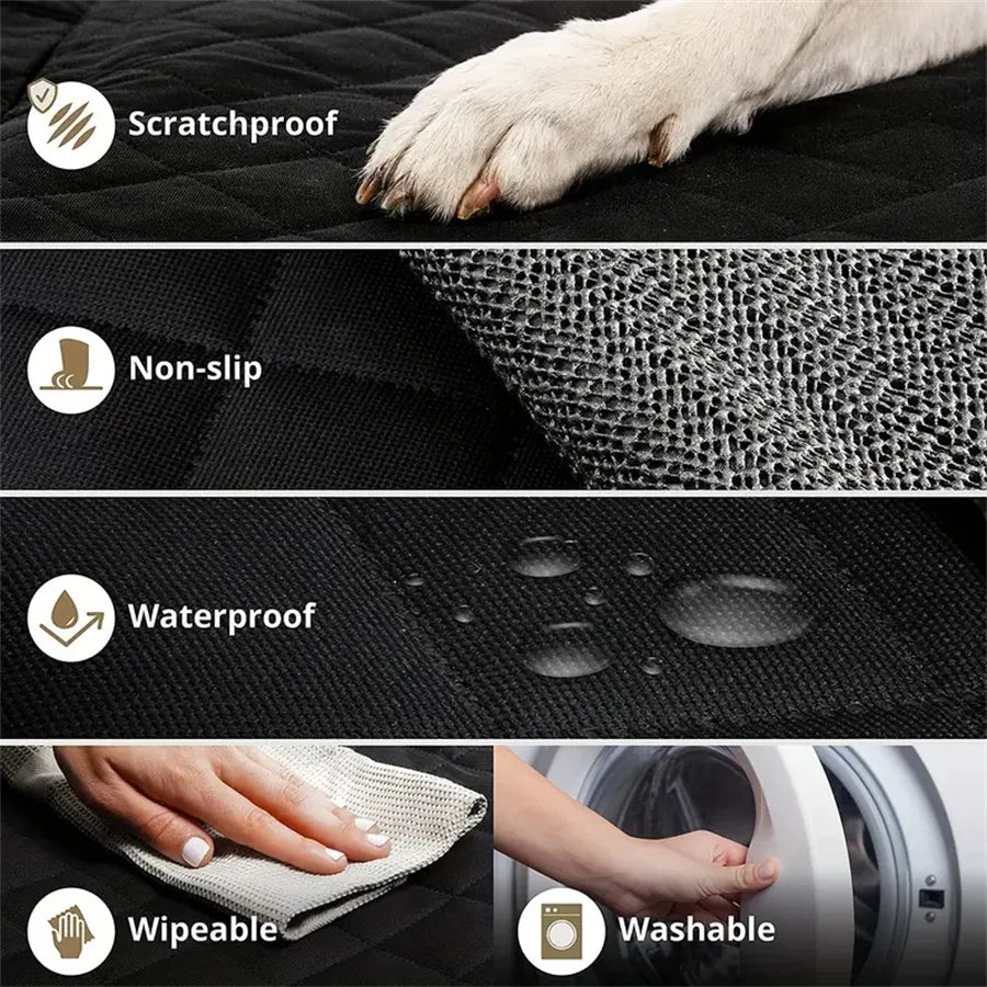 Waterproof Dog Car Seat Cover Anti-Slip Quilted Protection for Cars SUVs