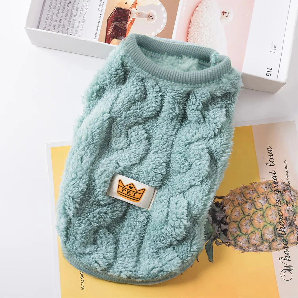 Warm Fleece Pet Sweater for Cats and Small Dogs Soft Autumn Winter Clothes