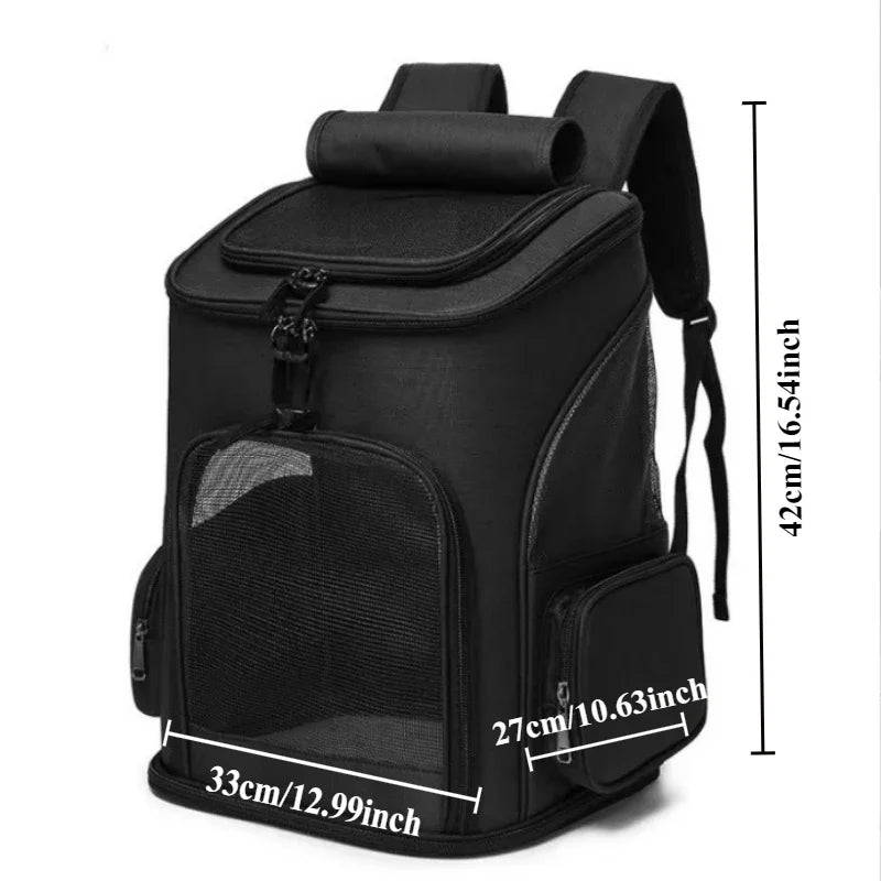 Expandable Pet Backpack  | Breathable Foldable Cat & Dog Carrier Bag