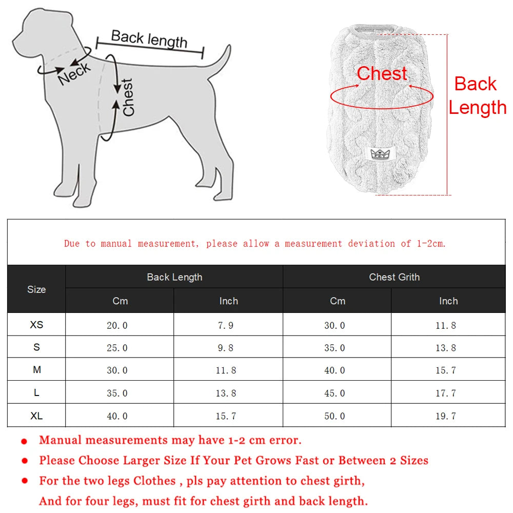 Warm Fleece Pet Sweater for Cats and Small Dogs Soft Autumn Winter Clothes