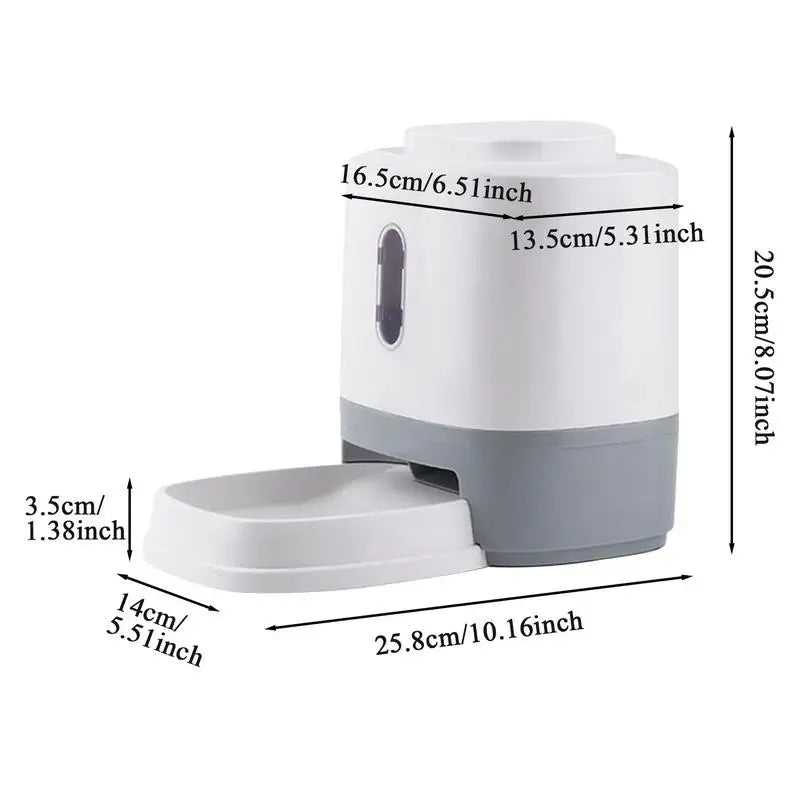 Interactive Pet Food Dispenser 1.5L | Press Treat Feeder with Bow