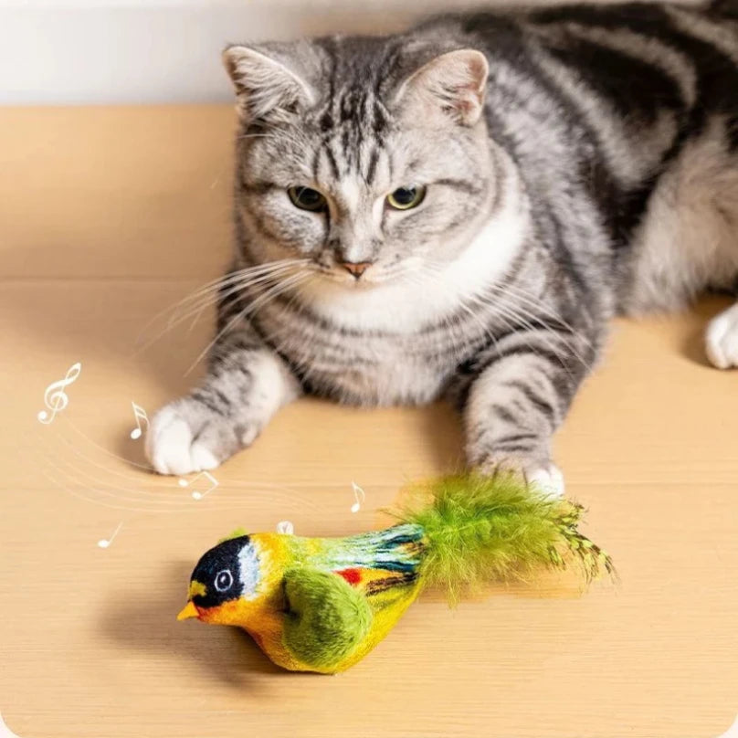 Interactive Bird Cat Toy with Sound – Hanging Catnip Teaser for Indoor Cats