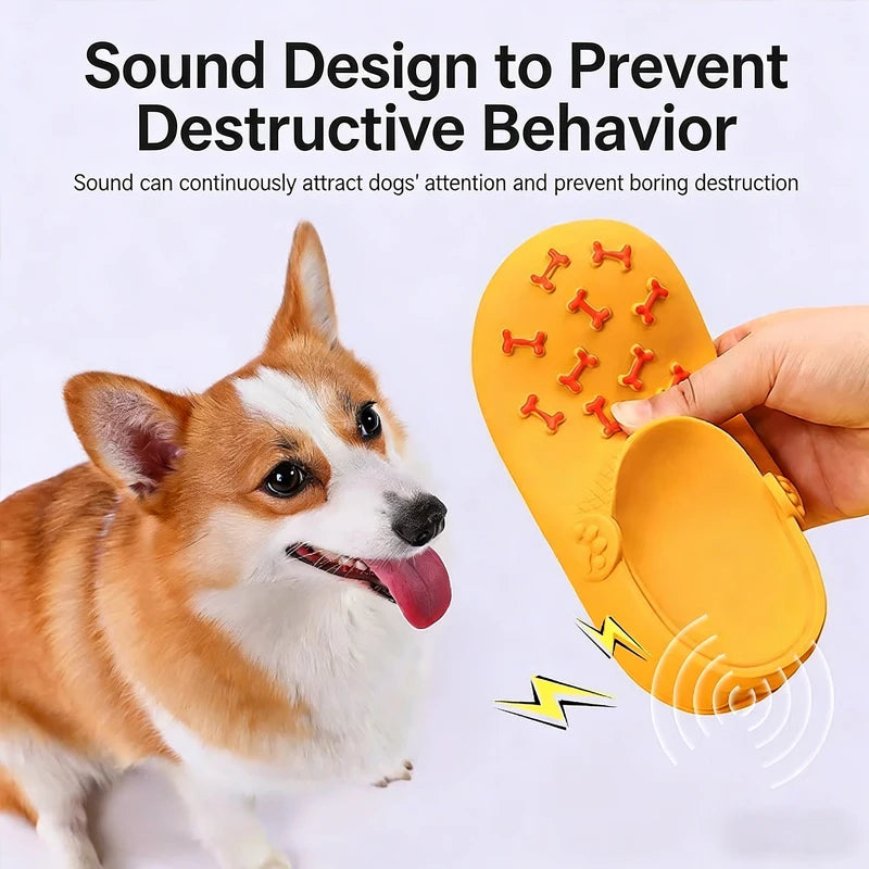 Rubber Slipper Dog Chew Toy Teeth Cleaning Durable Training Toy for All Dog Sizes
